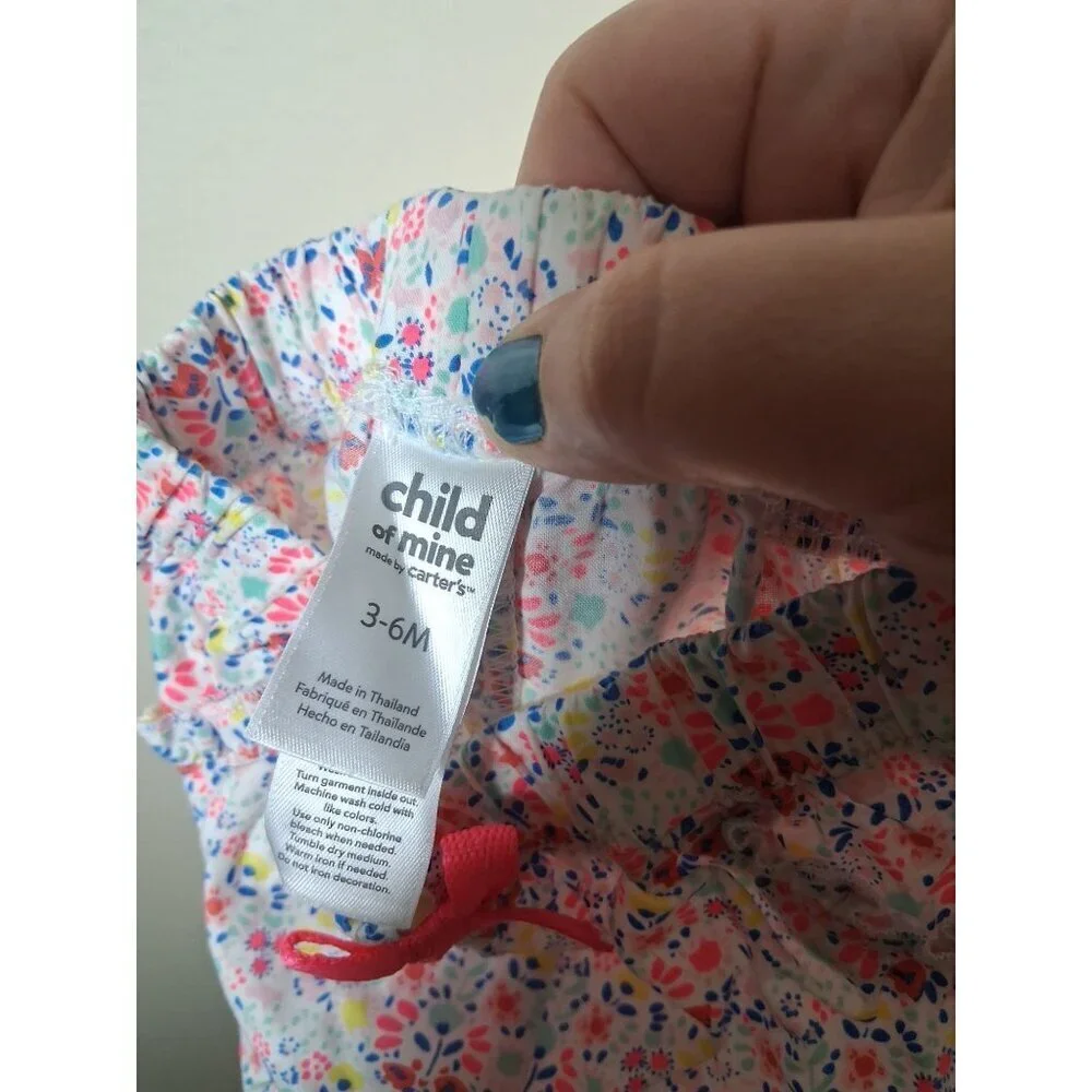 Carter's Pants Floral Boho Cottage Cotton Baby Girls Size 3-6 Months